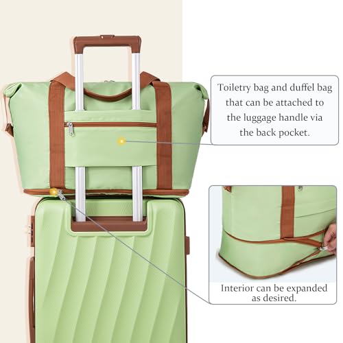 Image of Luggage Sets 6 Piece Suitcases with Wheels,ABS Hard Case Suitcases with Spinner Wheels,Durable Travel Luggage(LightGreen, 6 Piece Set(16 inch /20 inch /24 inch /28 inch)