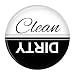 Clean Dirty Dishwasher Magnet Sign Indicator (Black White)