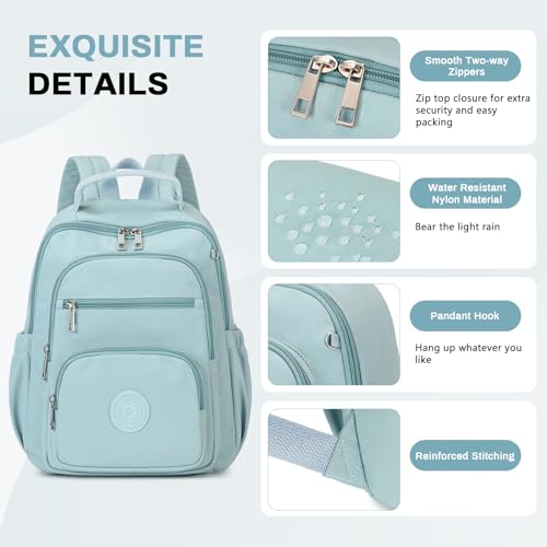 Image of Backpack Purse for Women, Lightweight Mini Backpack Purse Small Bookbag with Mini Wallet and Luggage Strap,Green