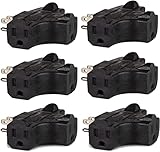 Maxlin Cable Heavy Duty Outlet Extender T-Shaped Adapter with 15 Amps 125V 50 Hz 1875 Watts 3 Plug Outlet Adapter UL Listed 3 Outlet Wall Adapter Wall Plug Extender Multi Outlet Adapter Black 6 Pack