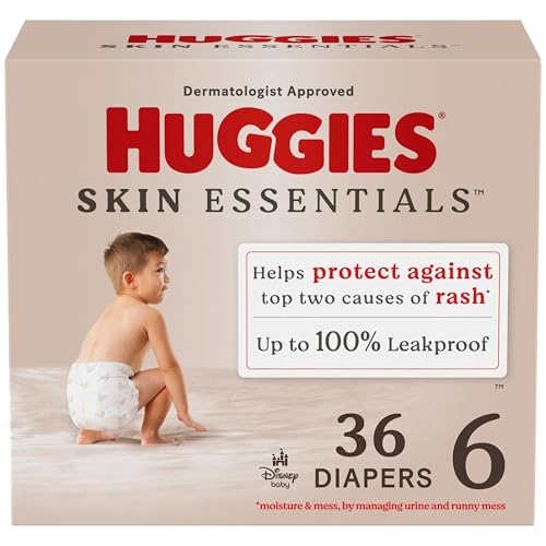 Image of Huggies Size 6 Diapers, Skin Essentials Baby Diapers, Size 6 (35+ lbs), 36 Count