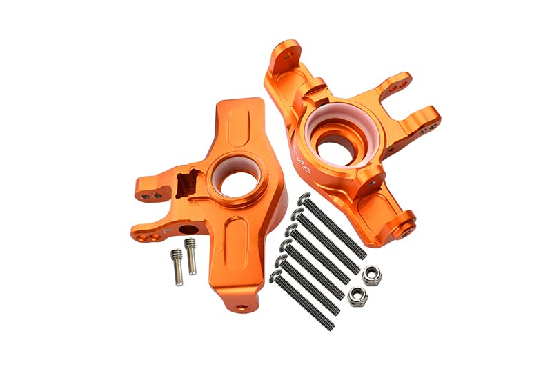 GPM For Traxxas Unlimited Desert Racer 4X4 (#85076-4) Upgrade Parts Aluminum Front Knuckle Arms - 1Pr Set Orange