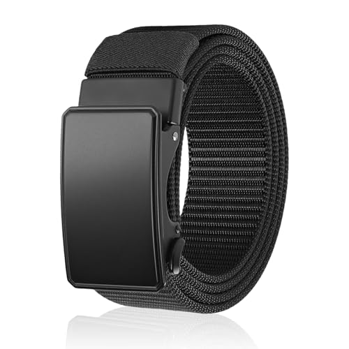 Aucuu Automatik Gürtel Herren, 115 cm Unisesx Webgürtel Herren Damen, Leinwand Arbeitsgürtel, Gürtel Herrengürtel Arbeitsgürtel für Geschäft Lässig Sport