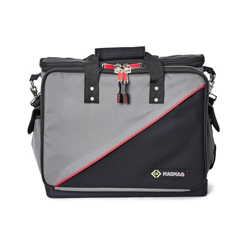 C.K Magma Werkzeugtasche Plus für Techniker | 460x210x420 mm | MA2632 | Effiziente Organisation | Strapazierfähig & wasserdicht | 50 Fächer | Hellrotes Innenfutter