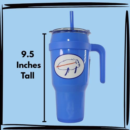 Buffalo Football Josh Potato Logo Game Day 40oz Stainless Steel Double Wall Insulated Travel Mug Coffee Mug Tumbler with Lid, Handle and Straw - Image 5