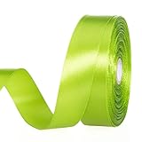 YASEO 1 Inch Apple Green Solid Satin Ribbon, 50 Yards Craft Fabric Ribbon for Gift Wrapping Floral Bouquets Wedding Party Decoration