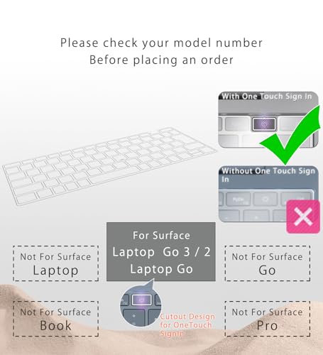 Protector de teclado para Microsoft Surface Laptop Go 8GB RAM y huella digital 2