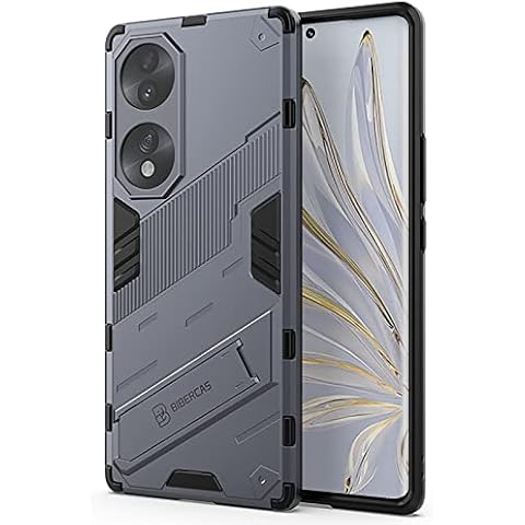 XINYEXIN Case for Honor 70 5G (6.67"), Shockproof Cases with Kickstand Magnet Stand, PC+TPU Military Grade Protective Tough Hard Phone Cover - Grey Cover