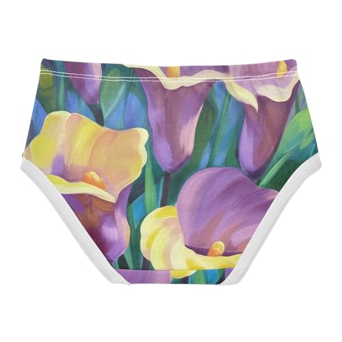 Toddler Girls Underwear 2t Cotton Little Girl Panties Stylish Briefs Kids Undies Blooming Calla Purple Floral2