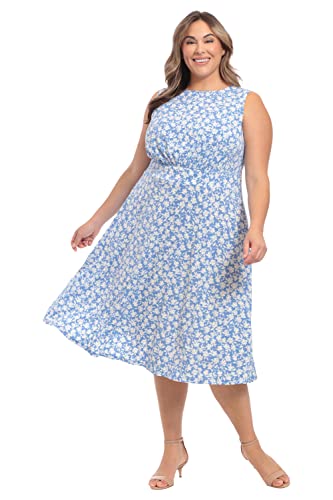 Image of London Times Women's Dresses Inset Waist Midi Dress Career Office Occasion Guest of