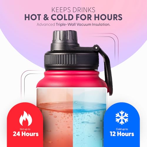Image of DOCAT Water Bottle 1 Litre, Stainless Steel Sipper Water Bottle, Leak Proof Lid, Rust Proof, 24 Hours Hot and Cold Thermosteel Vacuum Insulated Water Bottle