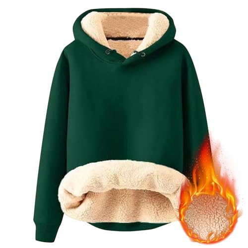 Ymosrh Men's Hoodie Long Sleeve Sherpa Lined Fleece Hoodie Fall Winter Warm Hooded Sweatshirt Pullover, M-5XL2