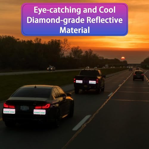 Image of 3 Pcs Student Driver Car Magnet, Teen Driver for Car | 10 inchx4 inch Please Be Patient Student Driver Magnet Pink Reflective & Waterproof Weather-Resistant
