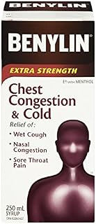 Benylin Extra Strength Chest Congestion Cherry Menthol Flavor Syrup, 250ml 8.45 Fluid Ounces