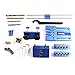 SINOCMP Doweling Jig Kit with 5 Dowel Drilling Sleeves (6/8/10mm) Adjustable Precision Woodworking Aluminum Alloy Dowel Jig Plastic Tool Box(Blue)