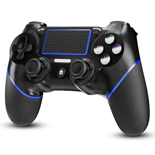 CHEREEKI Mando para PS4 con Bluetooth, Mando Inalámbrico para PS-4 con Turbo/Sensor Giroscópico de 6 Ejes/Doble Vibración/Panel Táctil/Conector de Audio de 3,5mm(600mAh)