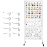 NectaCol Exhibición de tablero perforado de 2 x 5 pies con base en T, soporte de