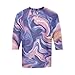 Men’s Fashion Casual Loose Pullover Tops Printed 3/4 Sleeve Blouses 3 Button Crew Neck Comfortable Henley Shirts