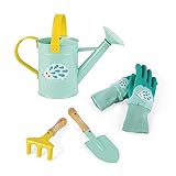 Janod - Set Del Piccolo Giardiniere Happy Garden, Set Di 4 Utensili Da Giardinaggio per Ba...