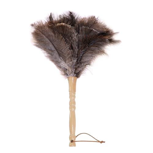 Lycbayn Ostrich Feather Duster Natural Fluffy Reusable Real Eco-Friendly Genuine Soft Handheld Feather Dusters for Cleaning Supplies Blinds Office Car(15 inch)