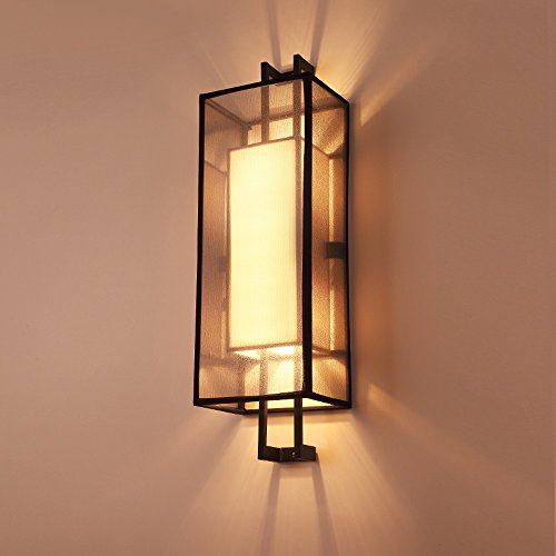 Pointhx Rectángulo de Metal Retro Vintage Lámpara de Pared Lámpara de Tela de Arreglo de Pared Luces de Pared E27 2-Linterna de Pared para la Sala de Estar Dormitorio Cover
