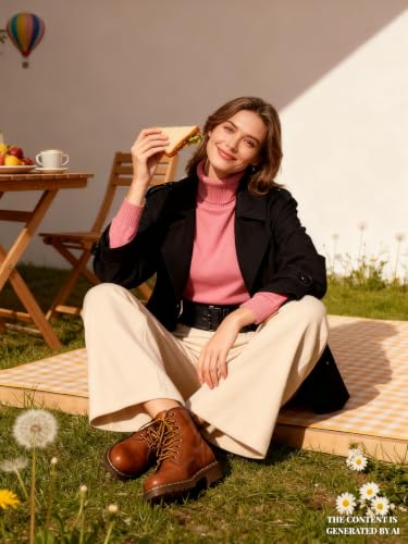 Image of DAIMIDY Turtleneck Sweaters for Women Long Sleeve Pullover Tops | Knitted Material| Soft, Warm and Breathable| High Resilience and Tensile Strength Design| Business Casual Tops| Dailywear