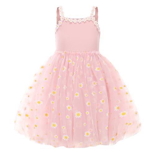 Toddler Girls Dress Cotton Princess Tulle Dresses Daisy Hem Tutu Kids Casual Sundress18M-8 Years