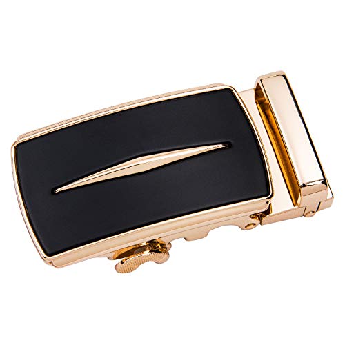 Image of Dubulle Designer Men's Belts, Ratchet Leather Sliding Buckle Dress Belt