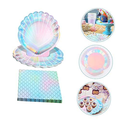 Luxshiny 1 Conjunto De Ornamento Descartável De Placa De Papel De Concha