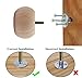 Btibpse 2 Inch Solid Oak Wood Bun Feet, Set of 4 - Unfinished Round Furniture Legs for Sofa, Couch, Chair, Ottoman & Cabinet | Includes Screws, Mounting Plates & Rubber Pads