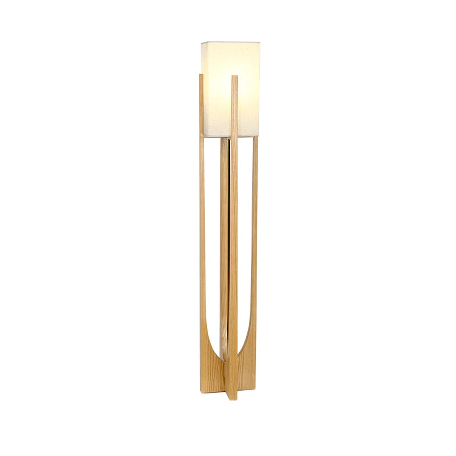 Lámpara de pie simple de madera para leer junto al sofá 8