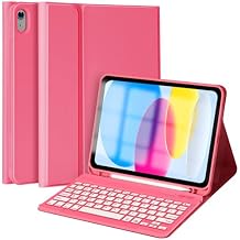 MMK iPad A16 Case with Keyboard A16, 2025, iPad 10th Generation Case with Keyboard 10.9", 2022, 7-Color Backlight, Wireless Detachable Bluetooth Keyboard, Pencil Holder-Watermelon
