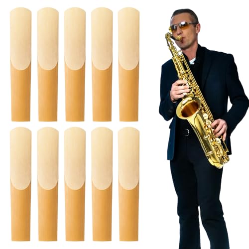 Ebksqs Saxophonblätter 2 5 für Altsaxophon 10 Stück hochwertiges Schilfrohr mit klarer Ansprache für Anfänger & Fortgeschrittene