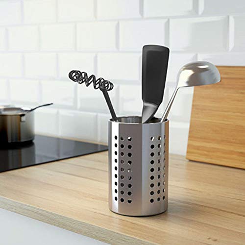 Kitchen Utensil Holder Stainless Steel Round Hole Cooking Tools Holder for Kitchen Home and Office