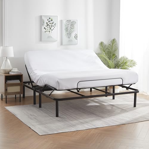 Image of Nestl Queen Adjustable Bed Frame, Electric Base with Head and Foot Incline, Zero Gravity, Flat and Anti Snore Presets, Quiet Motor, No Box Spring Needed