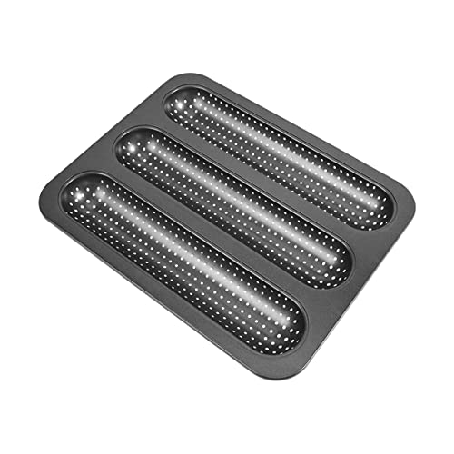 Candeal Baguette Pan French Bread Pan Baguette Baking Tray Perforated 3-Slot Non Stick Bake Loaf Mould 12 Inch #TOP2