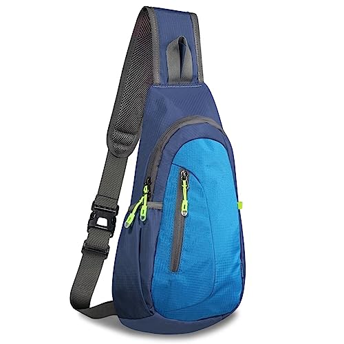 TITECOUGO Sling Bag Small Backpack for Men Women Shoulder Bags Gym Cross Body Running Rucksack Work Healthy Back Bag Chest Bags Crossbody Backpacks Daypack Camp Day Packs Sports Lightweight Navy Blue