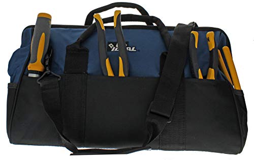 Ideal Electrical 35-427 Large Mouth Bag - 18 In., Multi-Ply Tool Kit Side Bag With Removable Shoulder Strap, Reinforced Opening, Rugged Zip Closure #TOP1
