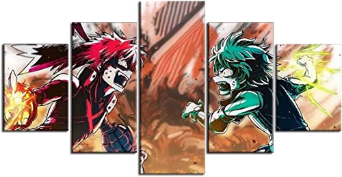 TONATO Kunstdrucke modulare Wandkunst dekorative Wandbilder Wohnzimmer Leinwand Bild 5 Poster Geschenk mit Rahmen Anime Poster Izuku Midori,S Cover