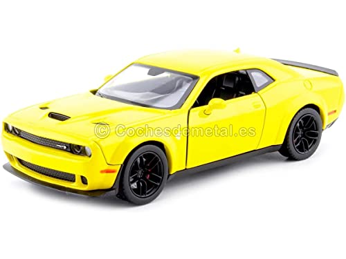 Motor Max 1: 24 W/B. 2018 Dodge Challenger Srt Hellcat (Yellow) #TOP15