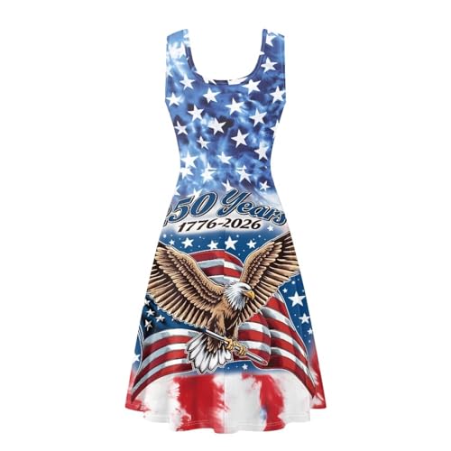 Image of Dreaweet Casual Sleeveless Dresses for Women Girls, Round Neck Tank Dresses with Pockets Summer Sundress Size XS-4XL