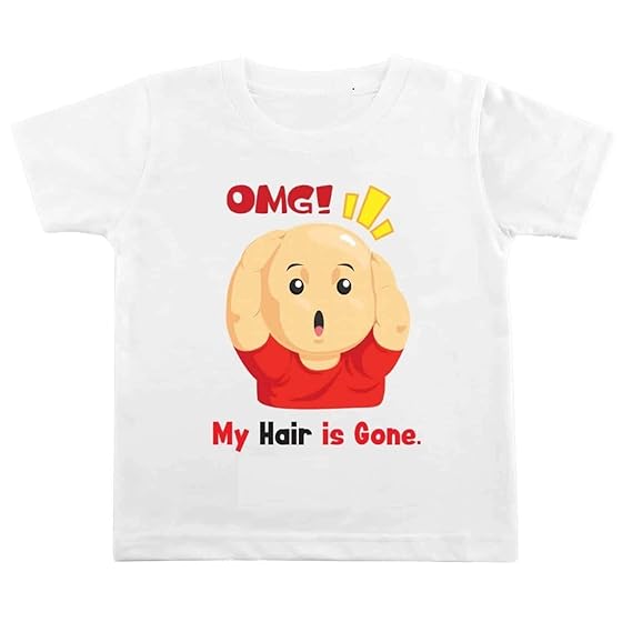 American Apple My First Mundan | My First Hair Cut Printed Round Neck Kids T-Shirts for Boys, Girls, Kids, and Babies Gift T-Shirts, Good for 0 to 12 Months.