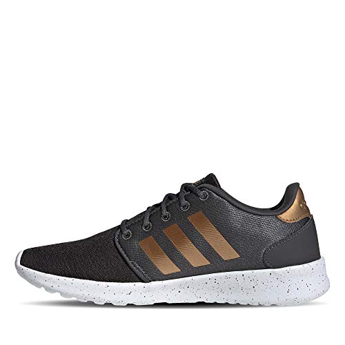 adidas Women's Cloudfoam QT Racer Xpressive-Contemporary Cloadfoam Running Sneakers Shoes, Grey Six/tactile gold met./ftwr White, 9 M US