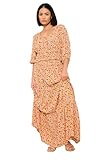 PixieGirl Petite Orange Ditsy Floral Tiered Maxi Skirt Petite
