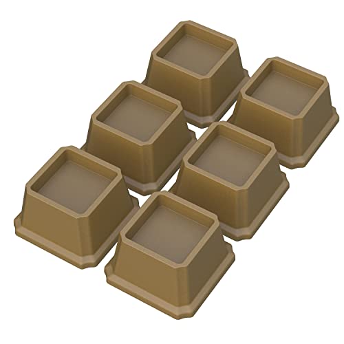 Whynonap 6 Pack Bed Risers 2 Inch, Heavy Duty Furniture Risers, Brown by Whynonap - Used condition - US$15.08