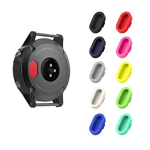Moko   Tapones Antipolvo de Silicona compatibles con Garmin Fenix 8/E/7/7S/7X/6/6S/6X/5/5S/5X/Vivoactive 6/53/4/Forerunner 45/745/945/Venu 2/Instinct/3, protección del Puerto de Carga