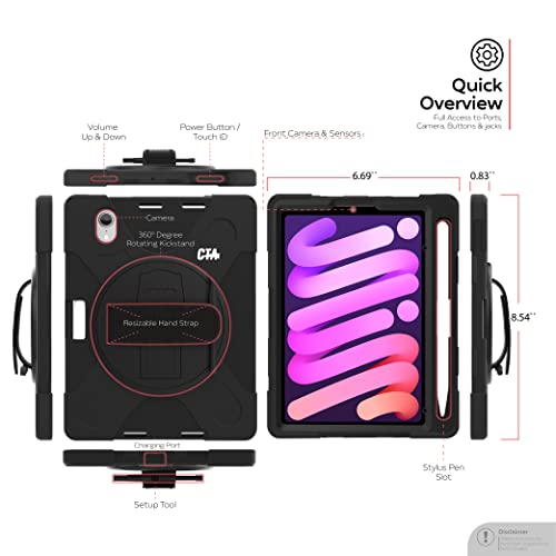 Coque de protection rigide pour iPad Mini 6 CTA Digital avec anneau - 6