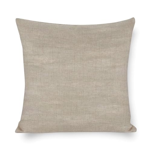 Roscan Federa decorativa per cuscino in stile bohémien, design etnico, in cotone e lino, colore grigio talpa metallizzato, 45,7 x 45,7 cm