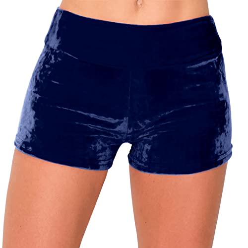 Image of ALWAYS Velvet Shorts - High Waist Stretch Velour Mini Shorts for Dance, Yoga, Casual Wear