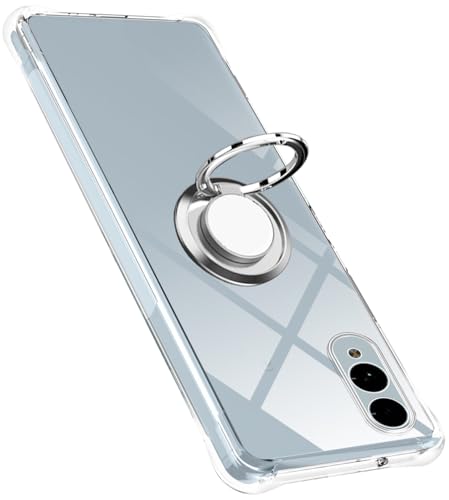 arrows We2 ケース リング F-52E スマホケース TPU 薄型 軽量シリコン arrows We2 F-52E カバー 耐衝撃 指紋防止 車載ホルダー対応 防塵 一体型 人気 携帯カバー (クリア)